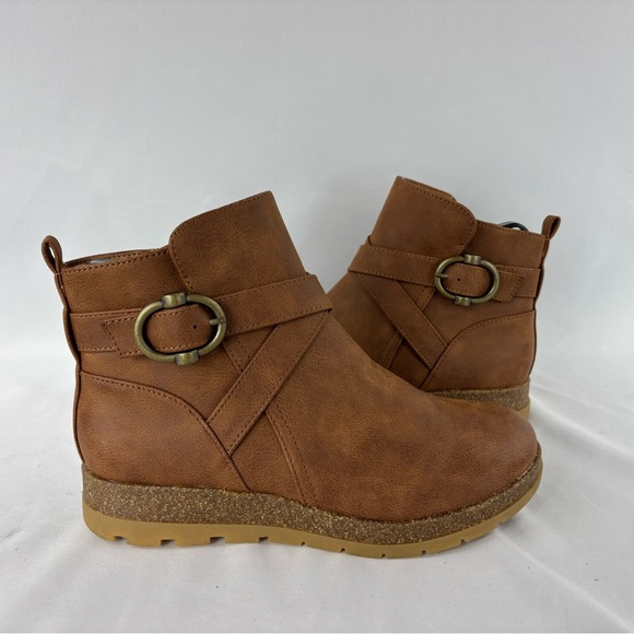 Eurosport Lelia Cork Wedge Ankle Boot in Brown Size 8 - Picture 1 of 8